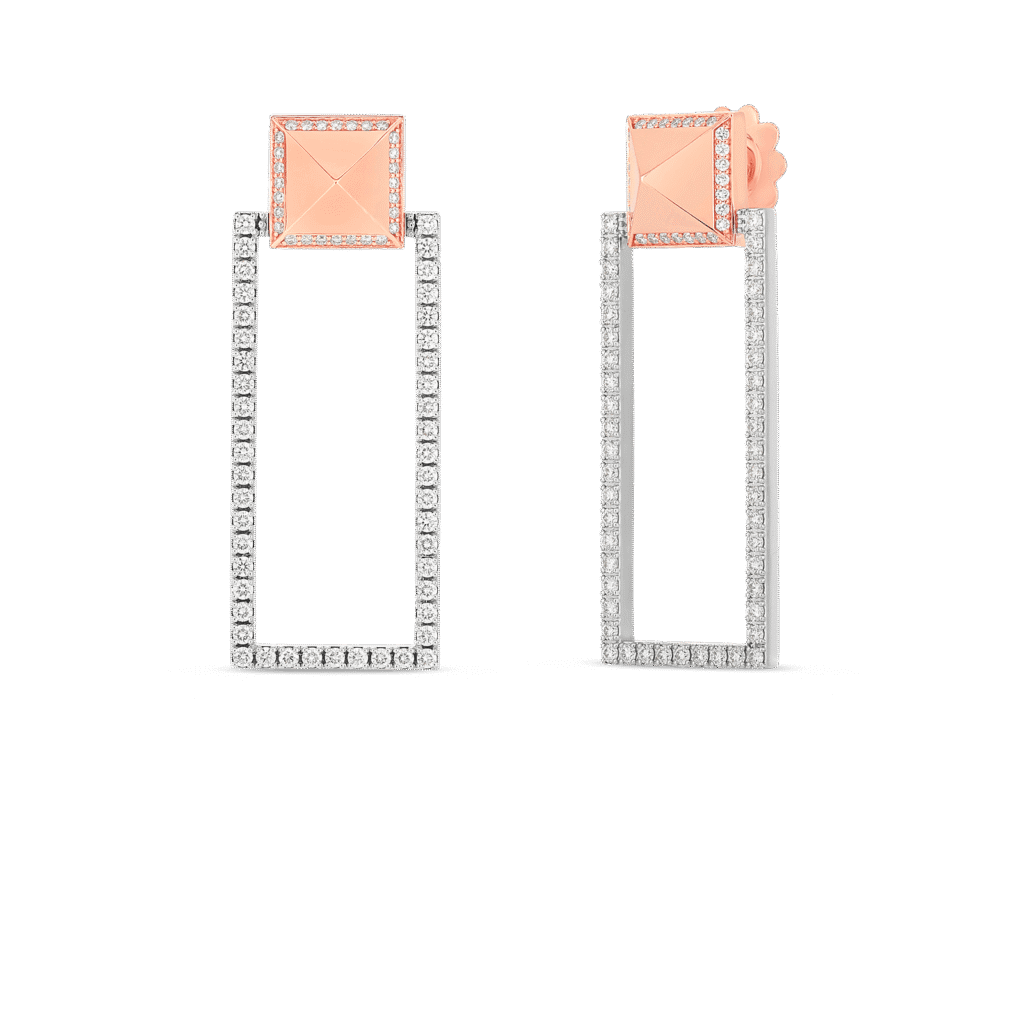 Roberto Coin Obelisco Diamond & Gold Earrings