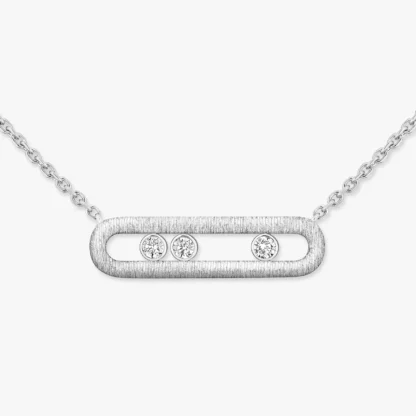 Move Classique Ciselé White Gold Diamond Necklace - Image 2