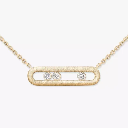 Move Classique Ciselé Yellow Gold Diamond Necklace - Image 2