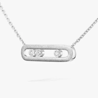 Move Classique Ciselé White Gold Diamond Necklace - Image 3