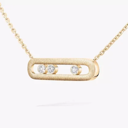 Move Classique Ciselé Yellow Gold Diamond Necklace - Image 3