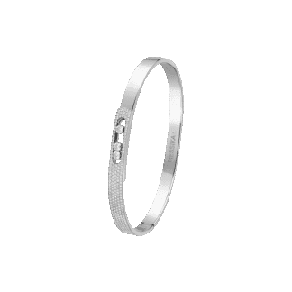 Move Noa Semi-Pavé Bangle White Gold Diamond Bracelet