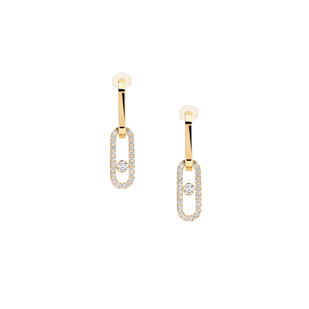 Messika Move Link Yellow Gold Diamond Earrings