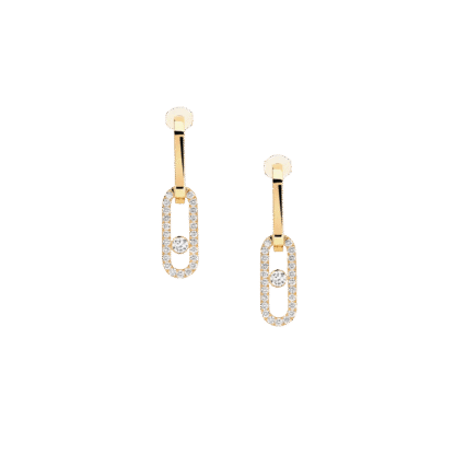 Messika Move Link Yellow Gold Diamond Earrings