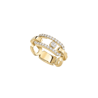 Move Link Yellow Gold Diamond Ring