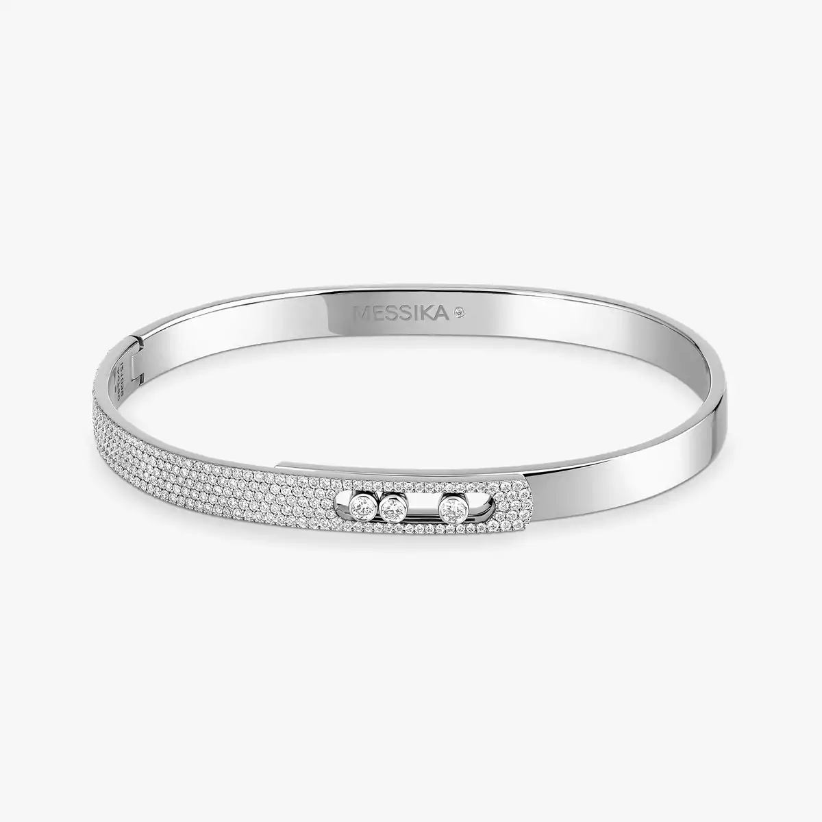 Move Noa Semi-Pavé Bangle White Gold Diamond Bracelet - Image 6