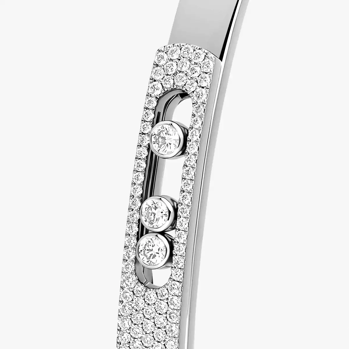 Move Noa Semi-Pavé Bangle White Gold Diamond Bracelet - Image 4