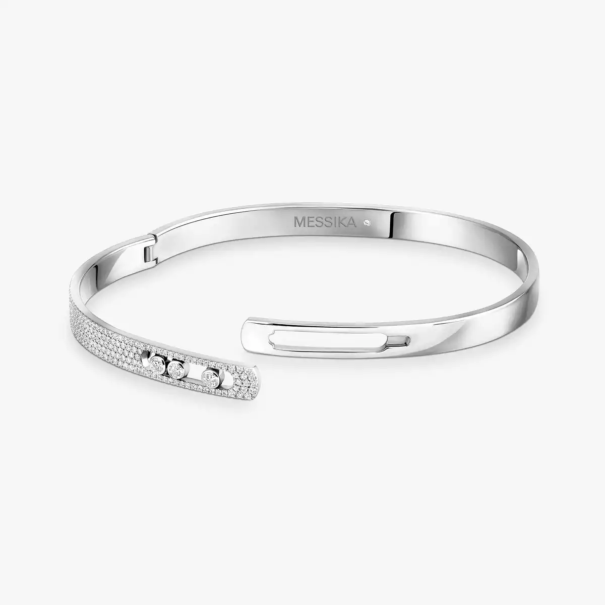Move Noa Semi-Pavé Bangle White Gold Diamond Bracelet - Image 2