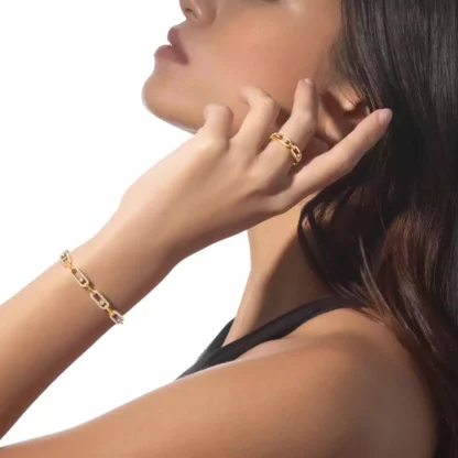 Move Link Multi Yellow Gold Diamond Bracelet - Image 3