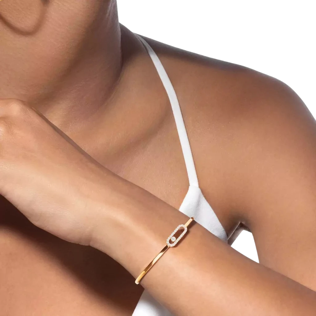 Messika "Move Uno Pave' Flex" Collection Diamond Bangle Bracelet - Image 4
