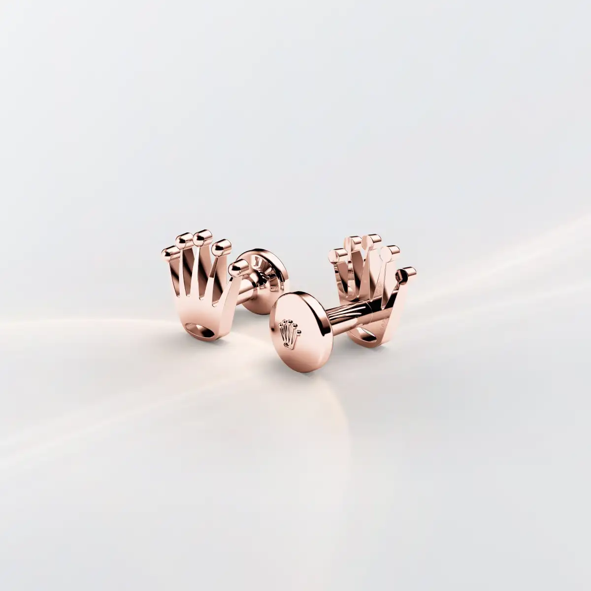 Rolex ‘Crown’ cufflinks in Everose gold 18 ct Everose gold , a1015 at Montecristo Jewellers