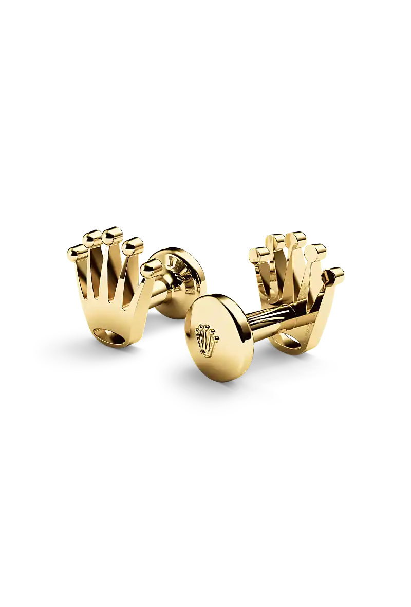 Rolex ‘Crown’ cufflinks in Yellow gold a1018- Montecristo Jewellers