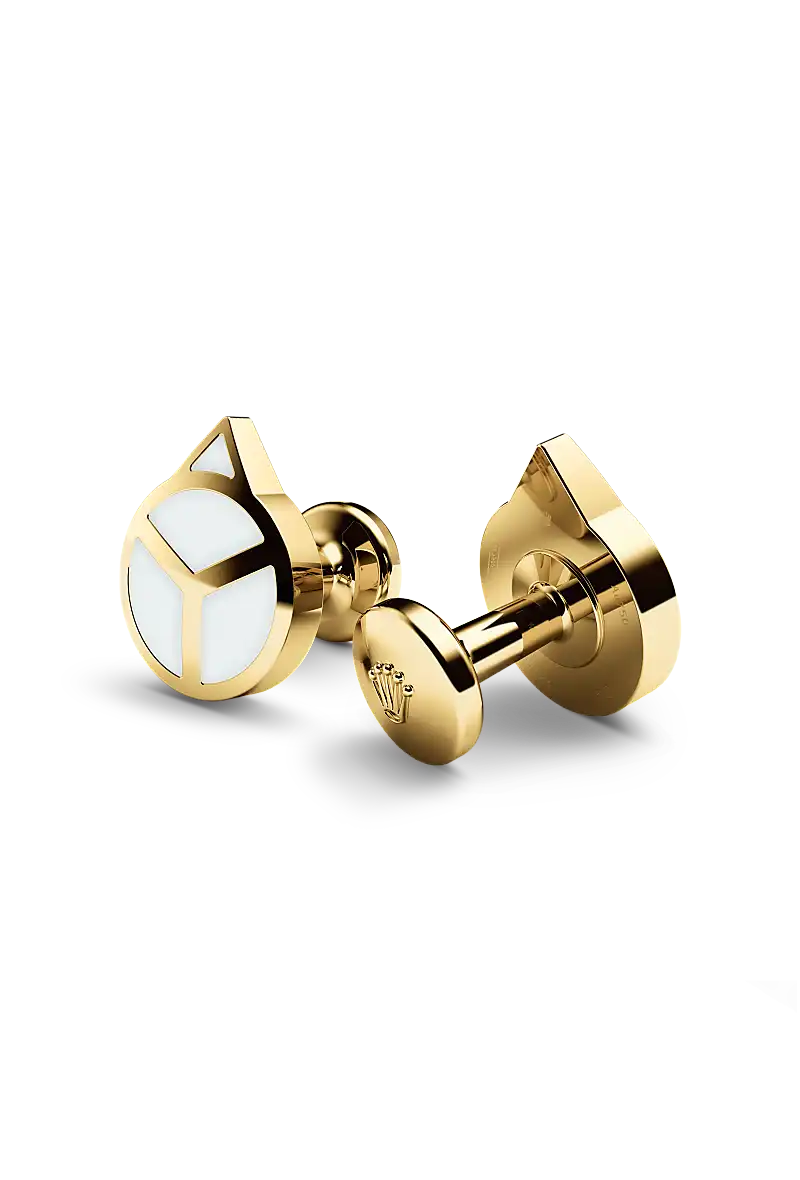 Rolex ‘Hand’ cufflinks in Yellow gold and luminescent material a1028- Montecristo Jewellers