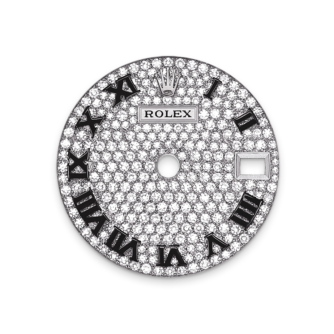 Rolex Lady-Datejust in 18 ct white gold with case sides and lugs set with diamonds M279459RBR-0001- Montecristo Jewellers