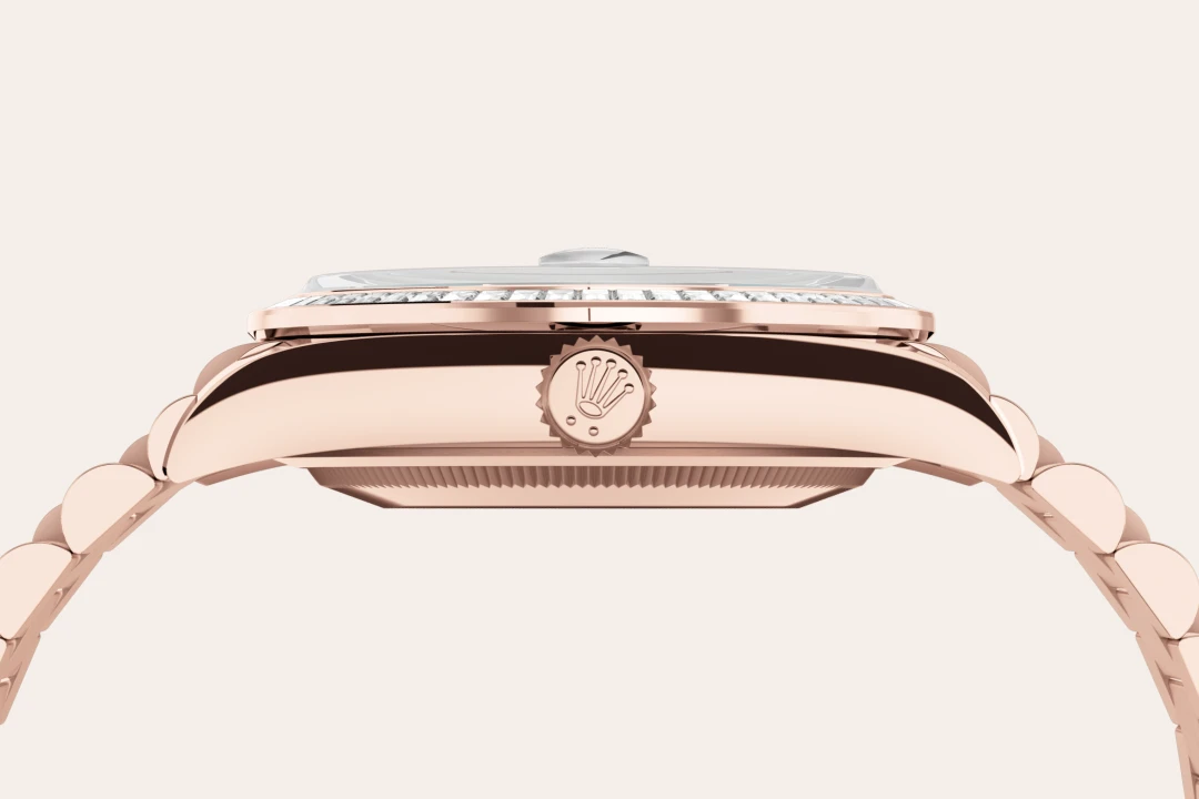 Rolex Day-Date in 18 ct Everose gold M128395TBR-0032- Montecristo Jewellers