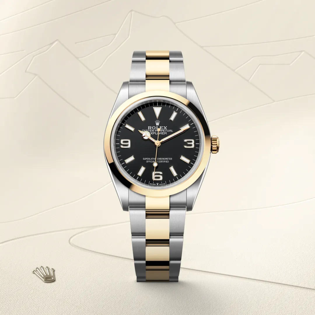 Rolex Explorer in Yellow Rolesor - combination of Oystersteel and yellow gold M124273-0001- Montecristo Jewellers