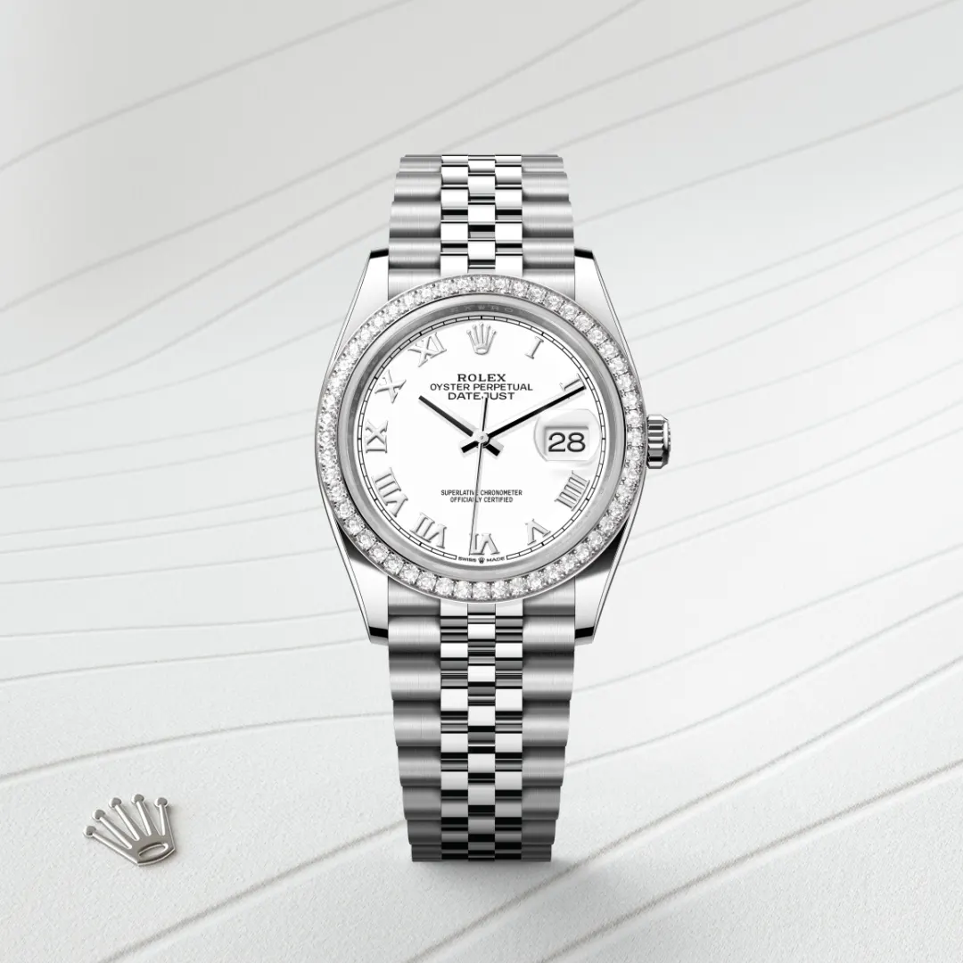 Rolex Datejust in White Rolesor - combination of Oystersteel and white gold M126284RBR-0017- Montecristo Jewellers