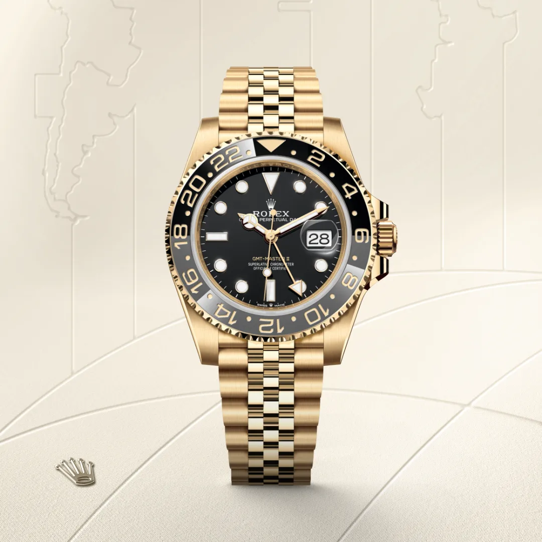 Rolex GMT-Master II in 18 ct yellow gold M126718GRNR-0001- Montecristo Jewellers Rolex GMT-Master II in 18 ct yellow gold M126718GRNR-0001- Montecristo Jewellers