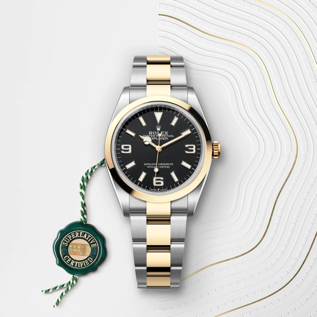 Rolex Explorer in Yellow Rolesor - combination of Oystersteel and yellow gold M124273-0001- Montecristo Jewellers