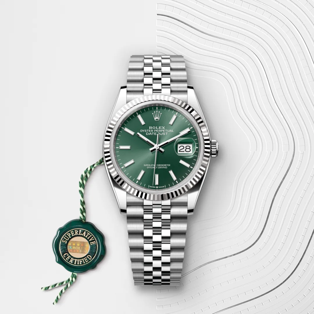 Rolex Datejust in White Rolesor - combination of Oystersteel and white gold M126234-0051- Montecristo Jewellers