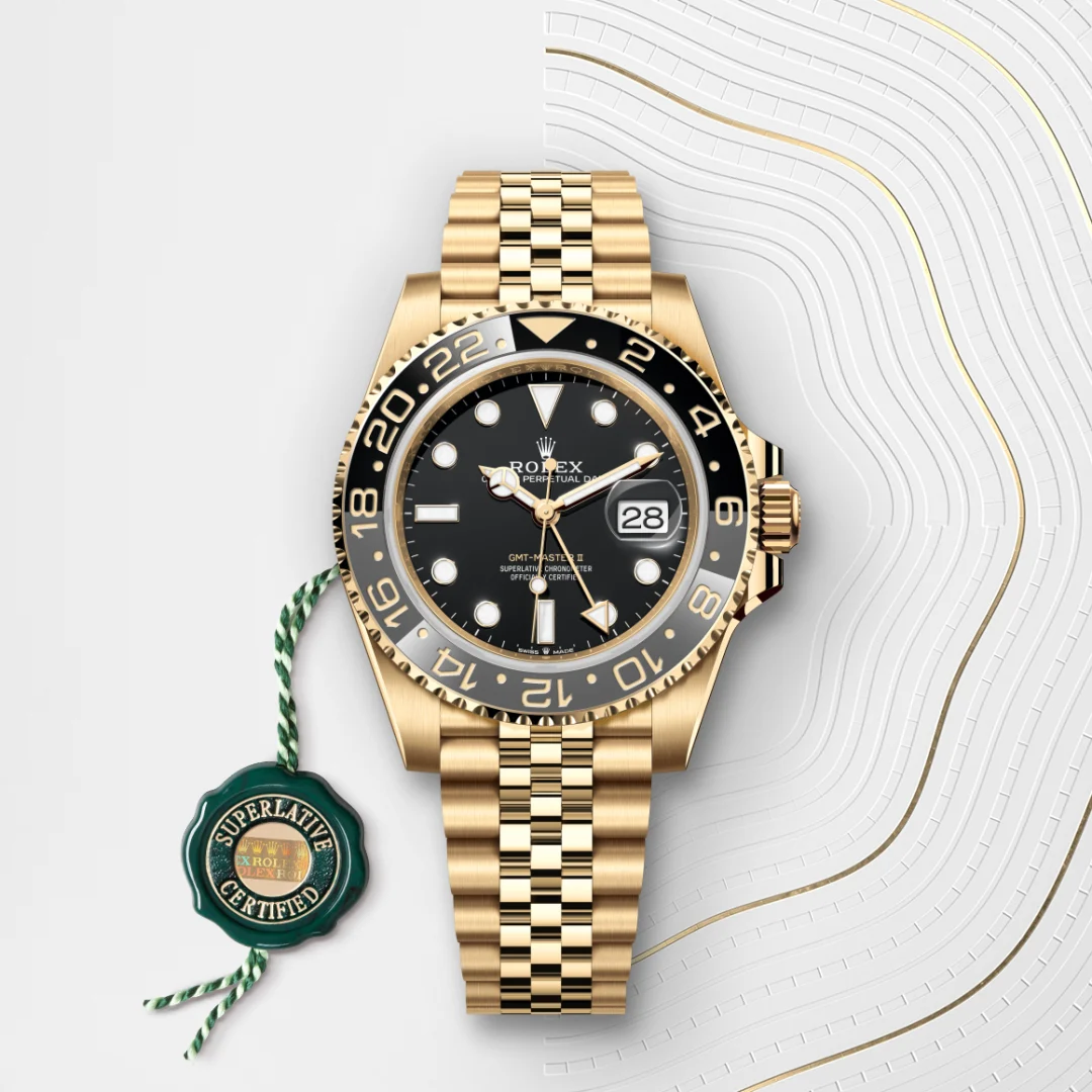 Rolex GMT-Master II in 18 ct yellow gold M126718GRNR-0001- Montecristo Jewellers Rolex GMT-Master II in 18 ct yellow gold M126718GRNR-0001- Montecristo Jewellers