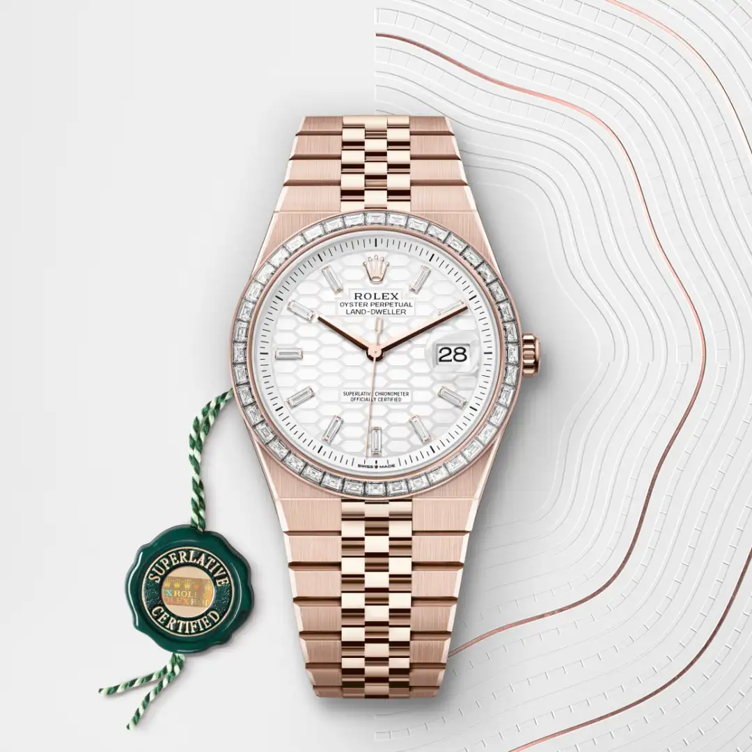 Rolex Land-Dweller in 18 ct Everose gold M127385TBR-0003- Montecristo Jewellers Rolex Land-Dweller in 18 ct Everose gold M127385TBR-0003- Montecristo Jewellers