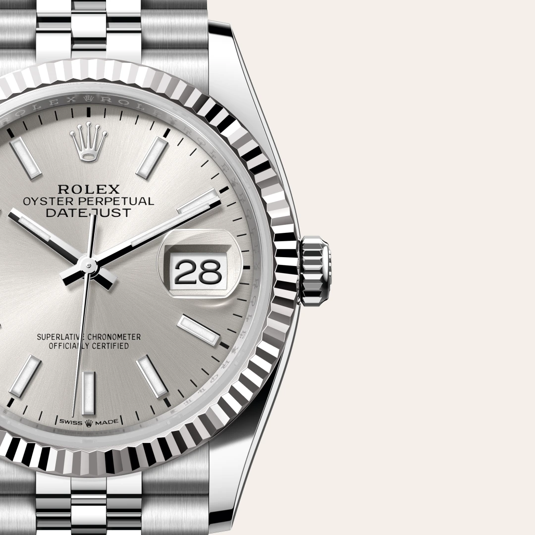 Rolex Datejust in White Rolesor - combination of Oystersteel and white gold M126234-0013- Montecristo Jewellers Rolex Datejust in White Rolesor - combination of Oystersteel and white gold M126234-0013- Montecristo Jewellers