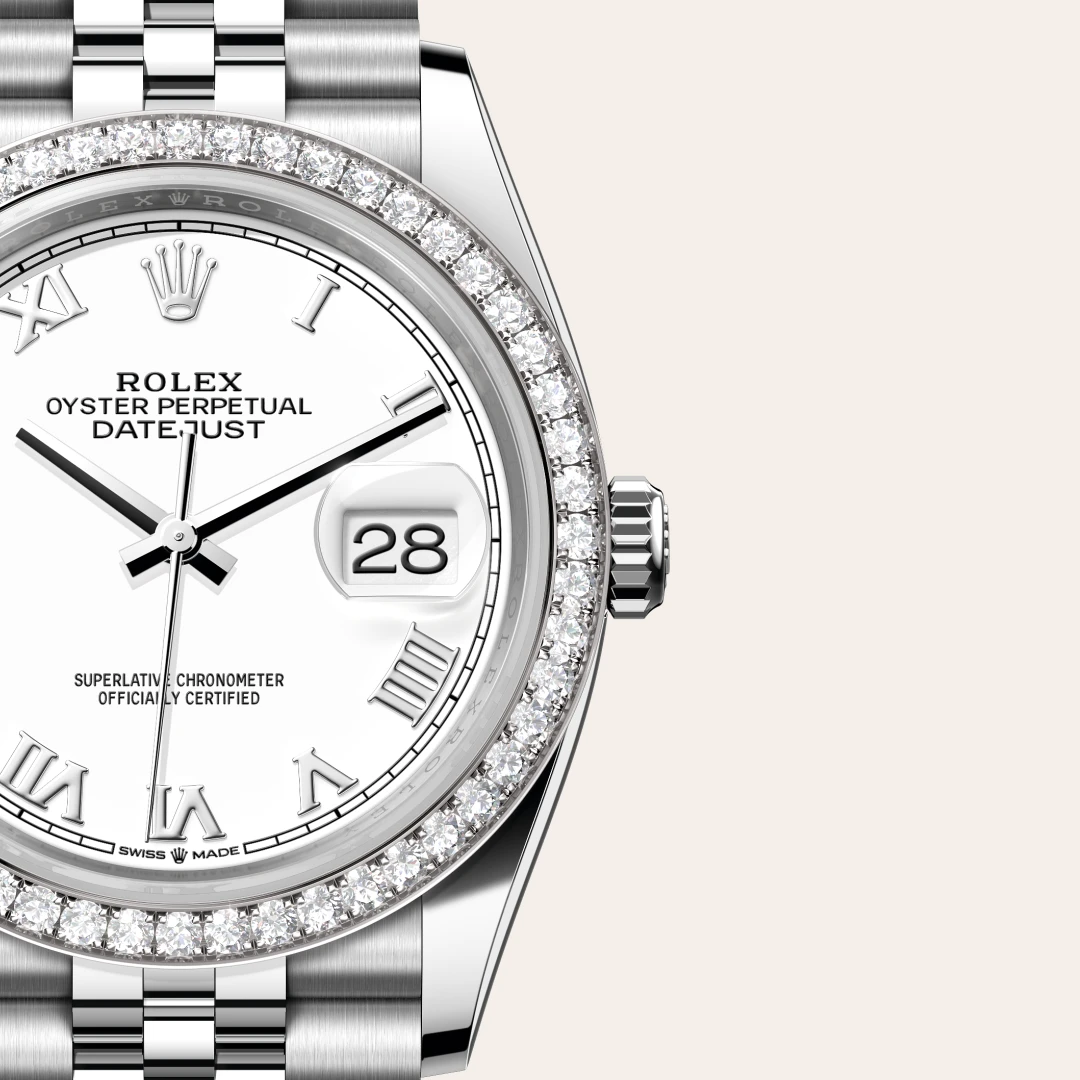 Rolex Datejust in White Rolesor - combination of Oystersteel and white gold M126284RBR-0017- Montecristo Jewellers