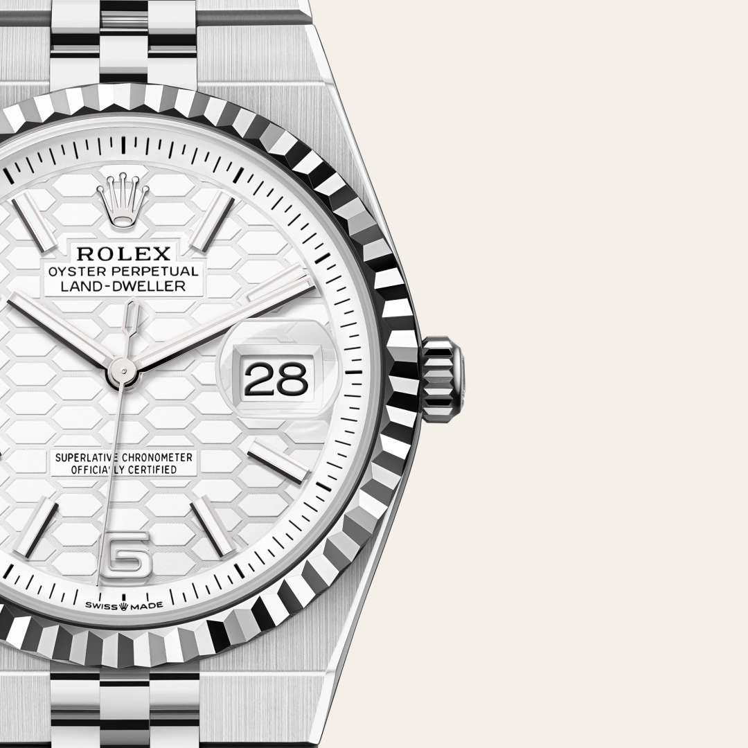 Rolex Land-Dweller in White Rolesor - combination of Oystersteel and white gold M127234-0001- Montecristo Jewellers