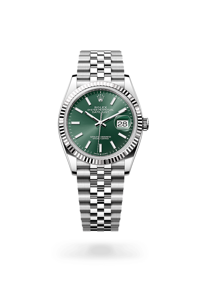 Rolex Datejust in White Rolesor - combination of Oystersteel and white gold M126234-0051- Montecristo Jewellers