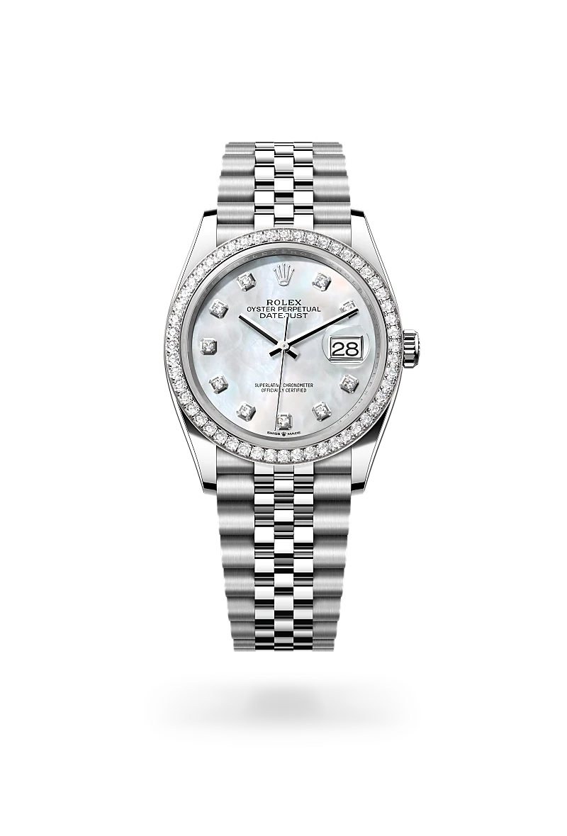 Rolex Datejust in White Rolesor - combination of Oystersteel and white gold M126284RBR-0011- Montecristo Jewellers