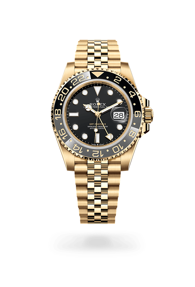Rolex GMT-Master II in 18 ct yellow gold M126718GRNR-0001- Montecristo Jewellers