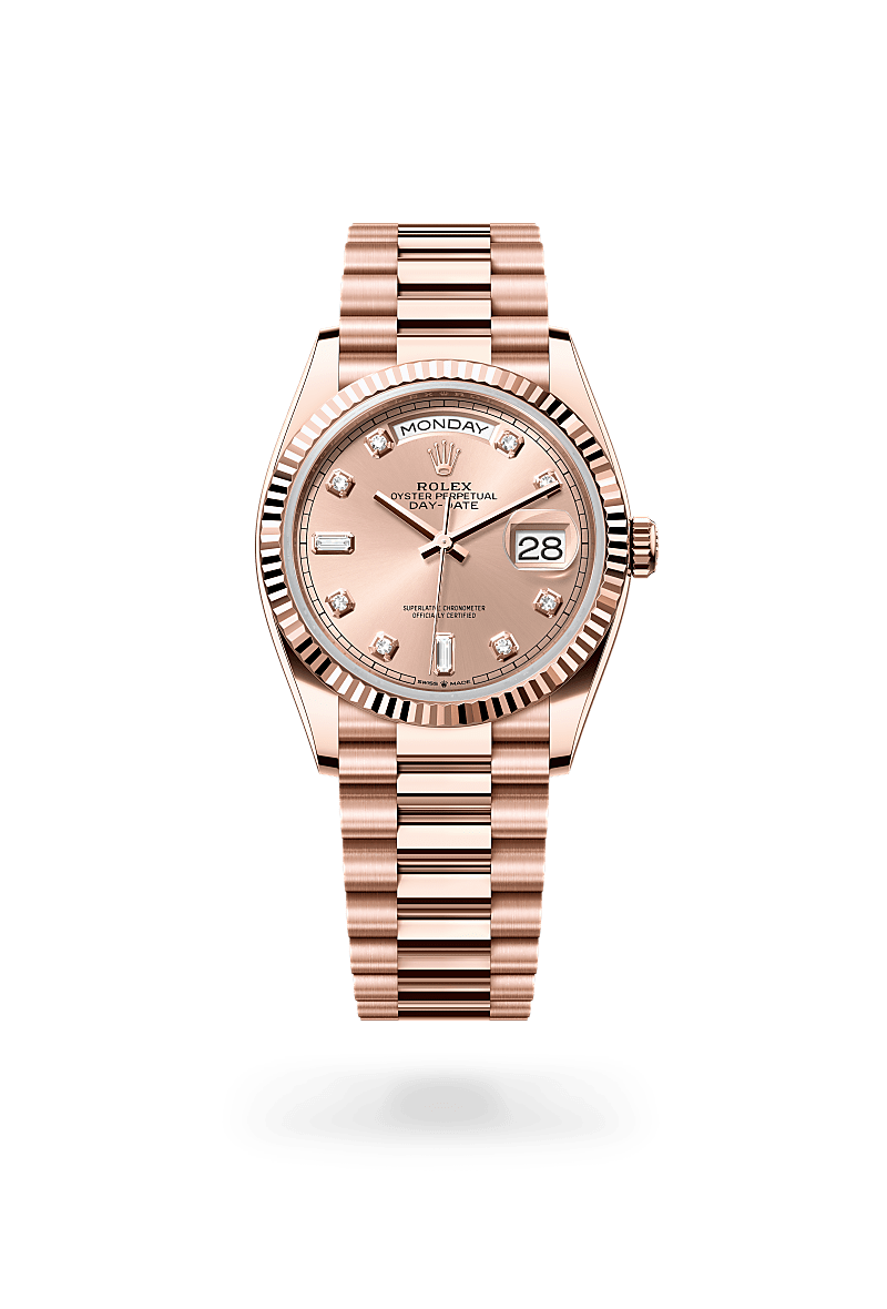 Rolex Day-Date in 18 ct Everose gold M128235-0009- Montecristo Jewellers