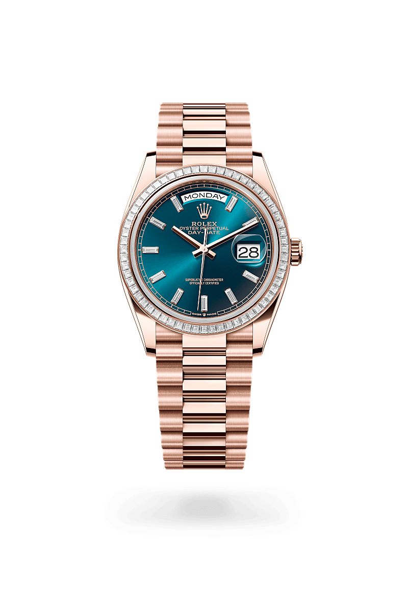 Rolex Day-Date in 18 ct Everose gold M128395TBR-0032- Montecristo Jewellers